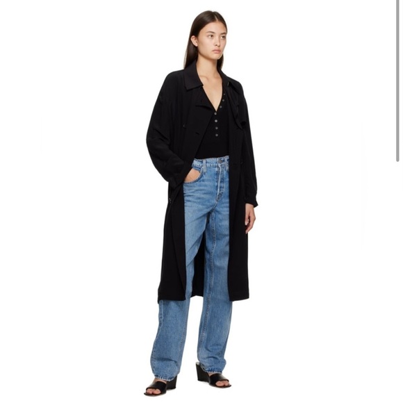 Theory Elegant Black Trench Coat - Picture 1 of 14